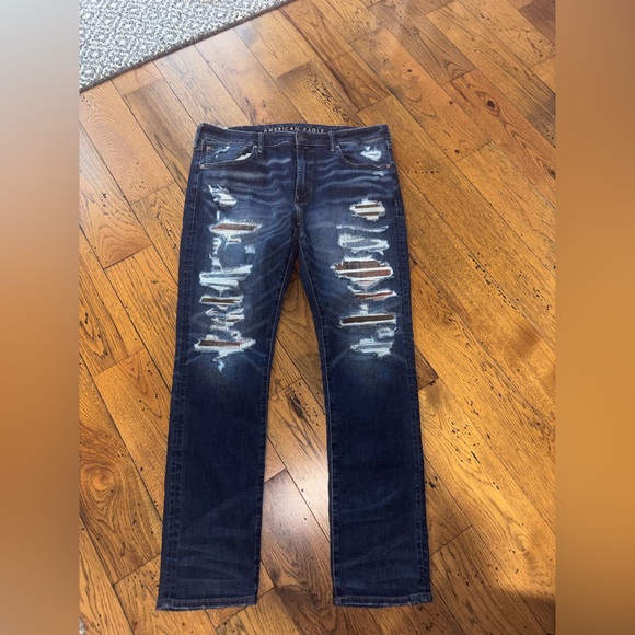 American Eagle Outfitters Other - American Eagle Outfitters Men’s Distressed Dark Blue Slim Straight Jeans 38x34